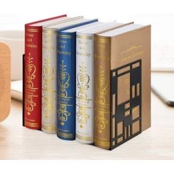 CATHERINE Serre Livre, Serre Livres Noir, Cale Livre En Métal, Serre-Livres, Innovant Presse Livre(1 Paire)- Bloc Livre Pour Enfants, Bureaux, Écoles -Petit rangement Soldes Magasin 59472462 5