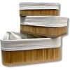 CATHERINE Lot De 3 Boites/Paniers De Rangement En Bambou Intérieur En Tissus (3 Paniers) -Petit rangement Soldes Magasin 59472588 1