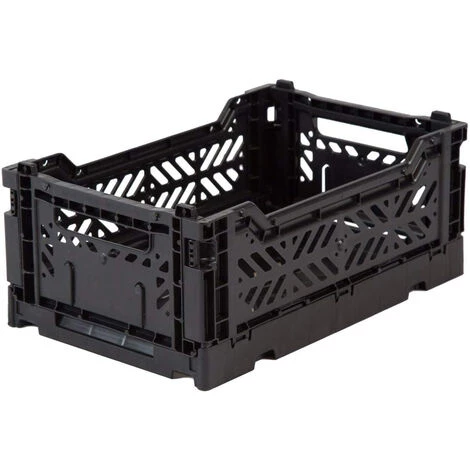 CATHERINE Boîte Pliante, Boîte Pliante Stable En Plastique, Empilable, Mini (27x17x11cm), Noir 5 CATHERINE Boîte Pliante, Boîte Pliante Stable En Plastique, Empilable, Mini (27x17x11cm), Noir – Image 3