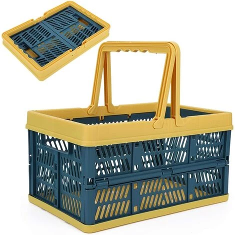 CATHERINE Caisse Rangement Pliante, Paniers D'épicerie En Plastique Pliables Caisses Empilables Conteneurs De Stockage Bacs Organisateur Avec Poignées Pour Camp Voyage Achats, 29.8x19.8x16.3 Cm 3 CATHERINE Caisse Rangement Pliante, Paniers D'épicerie En Plastique Pliables Caisses Empilables Conteneurs De Stockage Bacs Organisateur Avec Poignées Pour Camp Voyage Achats, 29.8x19.8x16.3 Cm