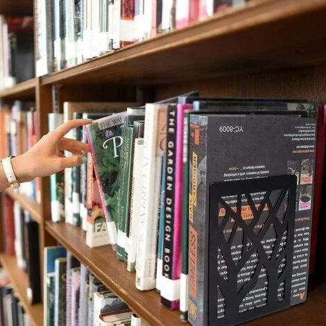 LTS FAFA Serre-livres En Métal Pour Livres Lourds, Support De Bibliothèque, Serre-livres Décoratifs Antidérapants Pour La Maison, Bouchons De Bibliothèque Noirs (3 Paires) 5 LTS FAFA Serre-livres En Métal Pour Livres Lourds, Support De Bibliothèque, Serre-livres Décoratifs Antidérapants Pour La Maison, Bouchons De Bibliothèque Noirs (3 Paires) – Image 3