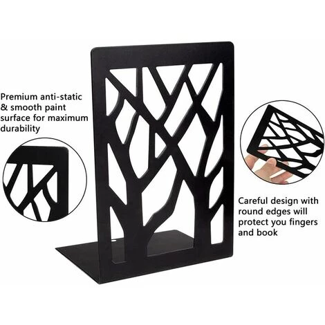 LTS FAFA Serre-livres En Métal Pour Livres Lourds, Support De Bibliothèque, Serre-livres Décoratifs Antidérapants Pour La Maison, Bouchons De Bibliothèque Noirs (3 Paires) 6 LTS FAFA Serre-livres En Métal Pour Livres Lourds, Support De Bibliothèque, Serre-livres Décoratifs Antidérapants Pour La Maison, Bouchons De Bibliothèque Noirs (3 Paires) – Image 4