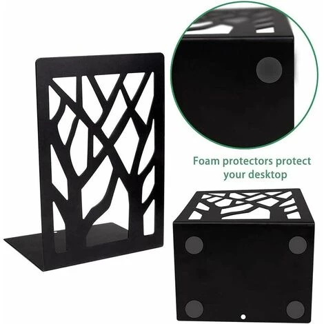 LTS FAFA Serre-livres En Métal Pour Livres Lourds, Support De Bibliothèque, Serre-livres Décoratifs Antidérapants Pour La Maison, Bouchons De Bibliothèque Noirs (3 Paires) 7 LTS FAFA Serre-livres En Métal Pour Livres Lourds, Support De Bibliothèque, Serre-livres Décoratifs Antidérapants Pour La Maison, Bouchons De Bibliothèque Noirs (3 Paires) – Image 5