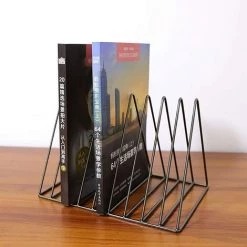 TINOR Porte Magazine Metal, 9 Fentes Porte Revue Or, Bibliothèque Triangle, Étagère Rangement à Livres, Porte-Journaux, Support Magazine Design Pour Bureau, Salon, Maison, 26cm -Petit rangement Soldes Magasin 59683869 5