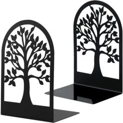 TINOR Serre-Livre En Métal Pour Livres, Anti-Rayures Porte-Livres Pour Bureau, Ecole Et Maison, Séparateurs De Livres, CD, Porte-Dossier Pour Bureaux(1 Paires)