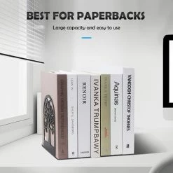 TINOR Serre-Livre En Métal Pour Livres, Anti-Rayures Porte-Livres Pour Bureau, Ecole Et Maison, Séparateurs De Livres, CD, Porte-Dossier Pour Bureaux(1 Paires) -Petit rangement Soldes Magasin 59683894 5