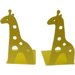TINOR Serre-livres En Fer Antidérapant En Forme De Girafe - 21 Cm - Pour Enfants, Bibliothèque, école, Bureau, Maison - Jaune