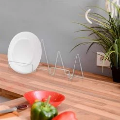 TINOR Support De Livre En Métal, 2 Pièces Porte-livre De Cuisine Support De Lecture Simple Présentoir Support De Cadre Photo Décoratif Support De Téléphone, 2 Tailles (Blanc) -Petit rangement Soldes Magasin 59684336 4