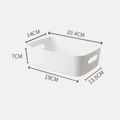 IRISFR Lilaris 1 Pièce Panier De Rangement Plastique Avec Poignées, Petit Boîte De Rangement Organisateur Pour Salle De Bain, Cuisine, Chambre, Cosmétiques, Tiroir, étagères，blanc -Petit rangement Soldes Magasin 59688931 2