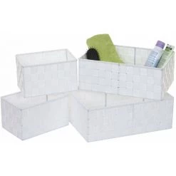 DéCOSHOP26 Set De 4 Paniers De Rangement Salle De Bain Blanc - Blante -Petit rangement Soldes Magasin 59813386 4