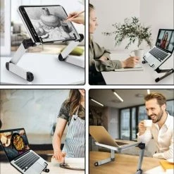 DECKON Support De Livre Réglable, Hauteur Et Angle Réglables, Support De Livre Ergonomique Avec Trombones Pour Grands Livres Scolaires,Tablette， Livres De Musique, Recettes De Cuisine -Petit rangement Soldes Magasin 59869275 4