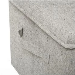 Five - Boîte De Rangement Avec Couvercle 35 X 31 X 25 Cm - Beige -Petit rangement Soldes Magasin 59990805 5