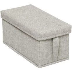 Five - Boîte De Rangement Avec Couvercle En Polycoton 15 X 31 X 15 Cm - Beige