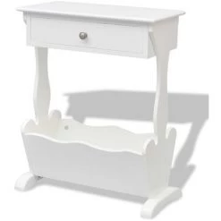 NOVA Porte-Melrose En Bois De Sapin Massif 48,5x24x61 Cm Blanc -Petit rangement Soldes Magasin 59996545 4