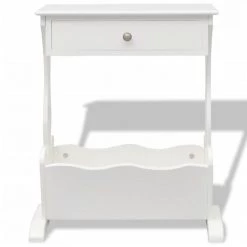 NOVA Porte-Melrose En Bois De Sapin Massif 48,5x24x61 Cm Blanc -Petit rangement Soldes Magasin 59996545 5