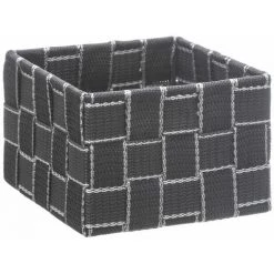 FIVE SIMPLY SMART 4 Paniers Tressés Pour Salle De Bain - Longueur 28 Largeur 28 Hauteur 10cm - Gris Foncé -Petit rangement Soldes Magasin 60079140 2