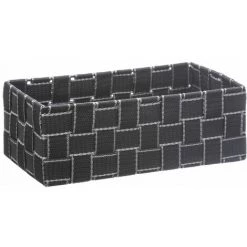 FIVE SIMPLY SMART 4 Paniers Tressés Pour Salle De Bain - Longueur 28 Largeur 28 Hauteur 10cm - Gris Foncé -Petit rangement Soldes Magasin 60079140 3