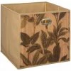 FIVE SIMPLY SMART Boîte De Rangement Imprimé Tropical En Bambou Et Tissu - Longueur/Largeur/Hauteur 31 Cm - Marron -Petit rangement Soldes Magasin 60079254 1