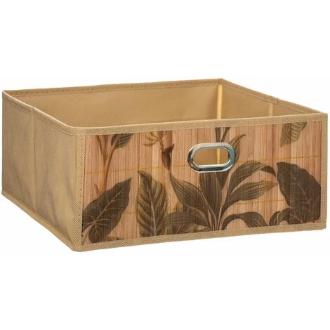 FIVE SIMPLY SMART Boîte De Rangement Print Tropical En Bambou Et Tissu - Longueur/Largeur 31 Hauteur 14,5cm - Marron 3 FIVE SIMPLY SMART Boîte De Rangement Print Tropical En Bambou Et Tissu - Longueur/Largeur 31 Hauteur 14,5cm - Marron