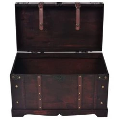 FIMEI Coffre Vintage De Rangement Bois 66 X 38 X 40 Cm -Petit rangement Soldes Magasin 60100295 3