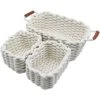 FVBJD Panier De Rangement En Corde De Coton Organisateurs De Paniers De Rangement Rectangulaires Naturels DéCoratifs Pour Chambre De BéBé, Chambre à Coucher, Salon Blanc Lot De 3 1 FVBJD Panier De Rangement En Corde De Coton Organisateurs De Paniers De Rangement Rectangulaires Naturels DéCoratifs Pour Chambre De BéBé, Chambre à Coucher, Salon Blanc Lot De 3 -Petit rangement Soldes Magasin 60100714 1