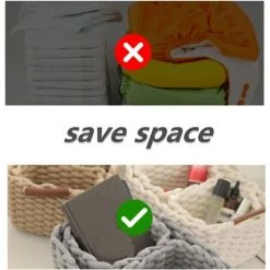 FVBJD Panier De Rangement En Corde De Coton Organisateurs De Paniers De Rangement Rectangulaires Naturels DéCoratifs Pour Chambre De BéBé, Chambre à Coucher, Salon Blanc Small -Petit rangement Soldes Magasin 60100739 5