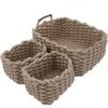 FVBJD Panier De Rangement En Corde De Coton Organisateurs De Paniers De Rangement Rectangulaires Naturels DéCoratifs Pour Chambre De BéBé, Chambre à Coucher, Salon Kaki Lot De 3 -Petit rangement Soldes Magasin 60100741 1