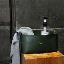 ENLENK Panier De Rangement En Faux Cuir Avec Poignées, 14 * 26 * 12.5 Cm Rangement Maquillage, Rangement Pour Salle De Bain, Maison Et Buanderie, Maison Décoration(jaune) 10 ENLENK Panier De Rangement En Faux Cuir Avec Poignées, 14 * 26 * 12.5 Cm Rangement Maquillage, Rangement Pour Salle De Bain, Maison Et Buanderie, Maison Décoration(jaune) -Petit rangement Soldes Magasin 60168191 4