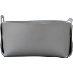 ENLENK Panier De Rangement En Faux Cuir Avec Poignées, 14 * 26 * 12.5 Cm Rangement Maquillage, Rangement Pour Salle De Bain, Maison Et Buanderie, Maison Décoration(gris)