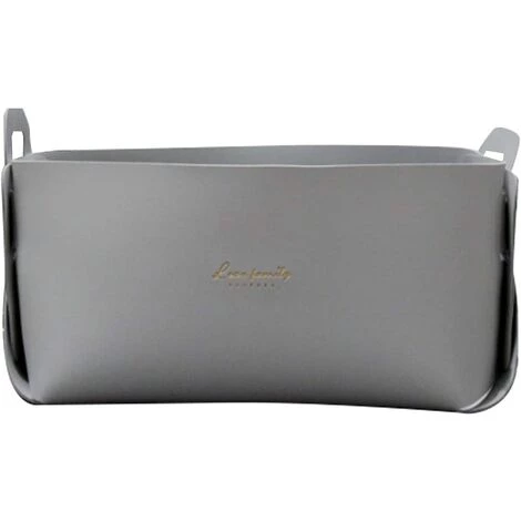 ENLENK Panier De Rangement En Faux Cuir Avec Poignées, 14 * 26 * 12.5 Cm Rangement Maquillage, Rangement Pour Salle De Bain, Maison Et Buanderie, Maison Décoration(gris) 3 ENLENK Panier De Rangement En Faux Cuir Avec Poignées, 14 * 26 * 12.5 Cm Rangement Maquillage, Rangement Pour Salle De Bain, Maison Et Buanderie, Maison Décoration(gris)