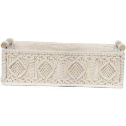 ENLENK Panier De Rangement Décoratif à Pompons - Style Bohème - Panier Décoratif Tissé Pour Comptoir, Papier Toilette - Panier De Rangement Pour La Maison/la Chambre à Coucher，Style C -Petit rangement Soldes Magasin 60168823 3