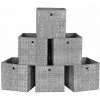 HELLOSHOP26 Boîte De Rangement Lot De 6 Panier En Tissu Non-tissé Coffret De Rangement Pour Jouets Gris Chiné - Gris