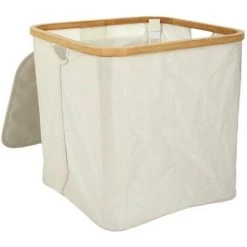 THE HOME DECO FACTORY Panier De Ragement Avec Cerclage En Bambou Beige - Gris -Petit rangement Soldes Magasin 60280108 4