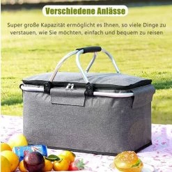 AOUGO Panier De Pique-nique Pliable, Sac Isotherme, Panier De Pique-nique, Portable Pliable étanche, Kit De Pique-nique Avec Poignée En Aluminium Pour Voyage, Shopping, Camping 10 AOUGO Panier De Pique-nique Pliable, Sac Isotherme, Panier De Pique-nique, Portable Pliable étanche, Kit De Pique-nique Avec Poignée En Aluminium Pour Voyage, Shopping, Camping -Petit rangement Soldes Magasin 60281817 4
