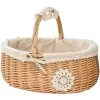 AOUGO Panier Pique-Nique En Osier Rotin, Panier De Rangement En Osier Avec, Poignée Pour Pique-Nique Fleurs,Fruits Et Legumes Jouets -Petit rangement Soldes Magasin 60281926 1