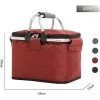 AOUGO Panier Pique Niques,Panier D'isolation,Panier Pique-Nique Pliable,Panier Pique-Nique Portable Avec Boîte De Glace,Adapté Pour Les Voyages,Pique-Nique, Randonnée,Barbecue (Petit, Rouge) -Petit rangement Soldes Magasin 60282051 1