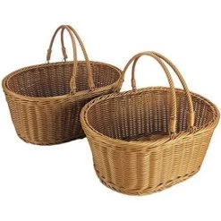 AOUGO Panier Pique-Nique En Osier Rotin,Panier à Provision En Osier,Panier De Rangement En Osier Avec Poignée Vannerie Panier Pour Pique-Nique Fruits Fleurs Et Legumes -Petit rangement Soldes Magasin 60282332 4