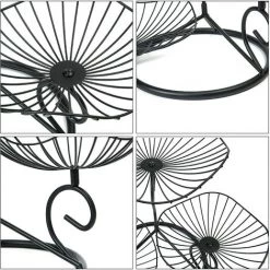 DKSFJKL Corbeille à Fruits à 3 Étages, Panier Fruit Installation Facile, Support Décoratif Pour Fruits - Noir -Petit rangement Soldes Magasin 60288957 5
