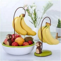 DKSFJKL Corbeille De Fruits Avec Support Pour Bananes, Crochet Porte Fruits, Singe Stand De La Banane -Petit rangement Soldes Magasin 60289216 3