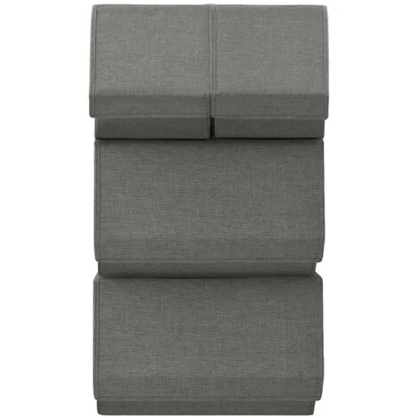 INLIFE Boîtes De Rangement Empilables 4 Pcs Tissu Anthracite 5 INLIFE Boîtes De Rangement Empilables 4 Pcs Tissu Anthracite – Image 3