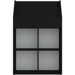 INLIFE Porte-revue Pour Enfants Noir 71x30x114 Cm Aggloméré -Petit rangement Soldes Magasin 60303303 5