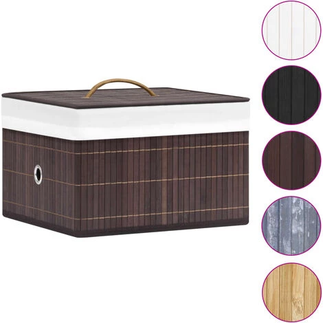 INLIFE Boîtes De Rangement En Bambou 4 Pcs Marron 5 INLIFE Boîtes De Rangement En Bambou 4 Pcs Marron – Image 3