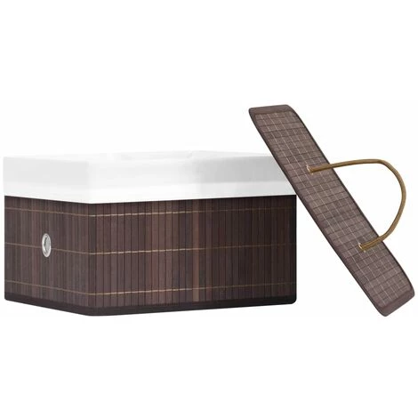 INLIFE Boîtes De Rangement En Bambou 4 Pcs Marron 6 INLIFE Boîtes De Rangement En Bambou 4 Pcs Marron – Image 4