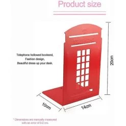Kueatily Serre-livres, 1 Paire De Métal Lourd Antidérapant Robuste Cabine Téléphonique Cadeaux De Décoration -Petit rangement Soldes Magasin 60305622 2