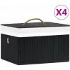 Topdeal Boîtes De Rangement En Bambou 4 Pcs Noir FF320769_FR -Petit rangement Soldes Magasin 60371461 1