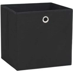 Topdeal Boîtes De Rangement 4 Pcs Tissu Intissé 28x28x28 Cm Noir FF325187_FR -Petit rangement Soldes Magasin 60371674 4