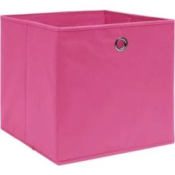 Topdeal Boîtes De Rangement 4 Pcs Tissu Intissé 28x28x28 Cm Rose FF325203_FR -Petit rangement Soldes Magasin 60371678 3