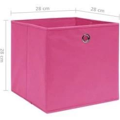Topdeal Boîtes De Rangement 10 Pcs Tissu Intissé 28x28x28 Cm Rose FF325205_FR -Petit rangement Soldes Magasin 60371690 5