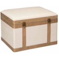 ATMOSPHERA, CRATEUR D'INTRIEUR Lot De 3 Malles Vintage "Tropique Australe" 50cm Lin 8 ATMOSPHERA, CRATEUR D'INTRIEUR Lot De 3 Malles Vintage "Tropique Australe" 50cm Lin -Petit rangement Soldes Magasin 60468653 2