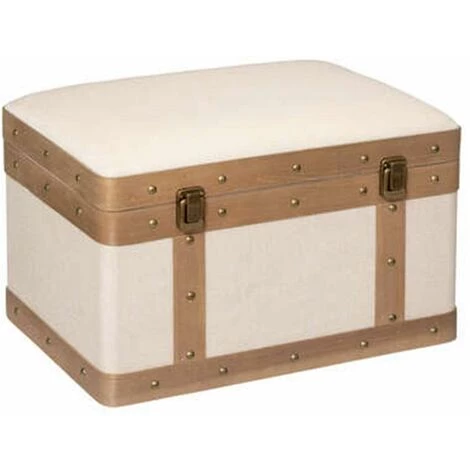 ATMOSPHERA, CRATEUR D'INTRIEUR Lot De 3 Malles Vintage "Tropique Australe" 50cm Lin 5 ATMOSPHERA, CRATEUR D'INTRIEUR Lot De 3 Malles Vintage "Tropique Australe" 50cm Lin – Image 3